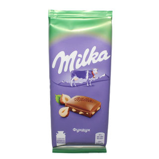 Шоколад Милка молочный с дробленым фундуком 85г